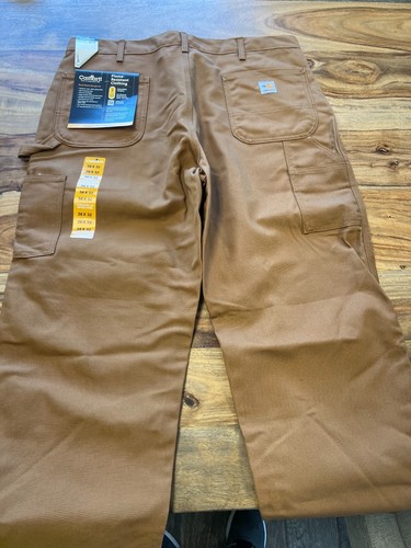 Carhartt Flame-Resistant FR Duck Work Dungaree's Brown 44x 30 FRB229BRN NWT - Picture 2 of 3