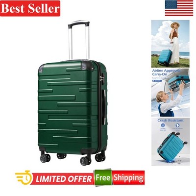 Compact Dark Green Hardside Suitcase with TSA Lock & Effortless Spinner Wheels
