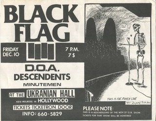 Original Black Flag flyer 1982 Raymond Pettibon Descendents Minutemen