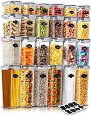 Airtight Food Storage Containers With Lids (24 Pack) - Pantry Organizers - Pa...