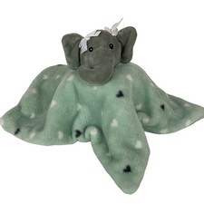 Lila Jack Elephant Plush Lovey Security Blanket Green Gray Hearts Bows Baby