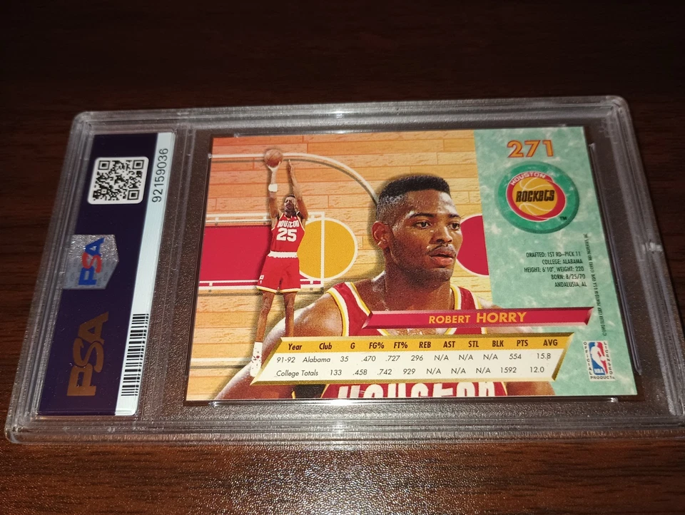 1992 Ultra Basketball #271 Robert Horry RC PSA 10 Gem Mint Houston Rockets - Image 2 of 2