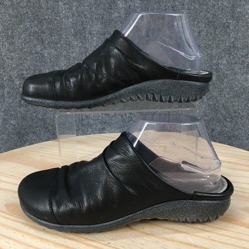 Naot Mule Womens 38 Leather Slip On Rounded Toe Comfort Casual Clog Shoes Black