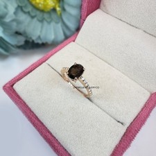 Natural Smoky Quartz, 925 Sterling Silver, Anniversary Ring, Smoky Quartz Ring