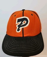 Vintage Orange Felt Baseball Cap With Letter P Derby Cap Sport Caps...