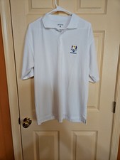 Mens Antigua White Checkered Ryder Cup 2012 Medinah Short Sleeve Polo Size M
