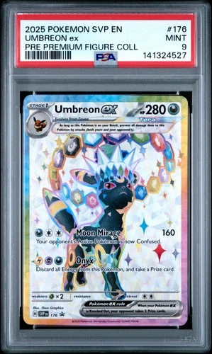 2025 POKEMON PRISMATIC EVOLUTIONS PREMIUM FIGURE COLLECTION UMBREON EX PSA 9