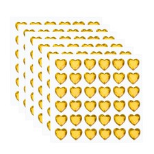 216 Pcs Heart Rhinestone 10mm Self Adhesive Gems Stickers, Gold