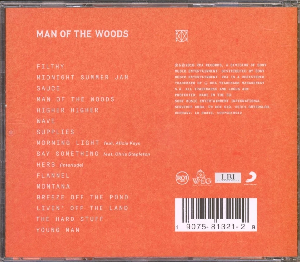 Justin Timberlake Man Of The Woods CD Europa RCA 2018 19075813212 - Bild 2 von 3