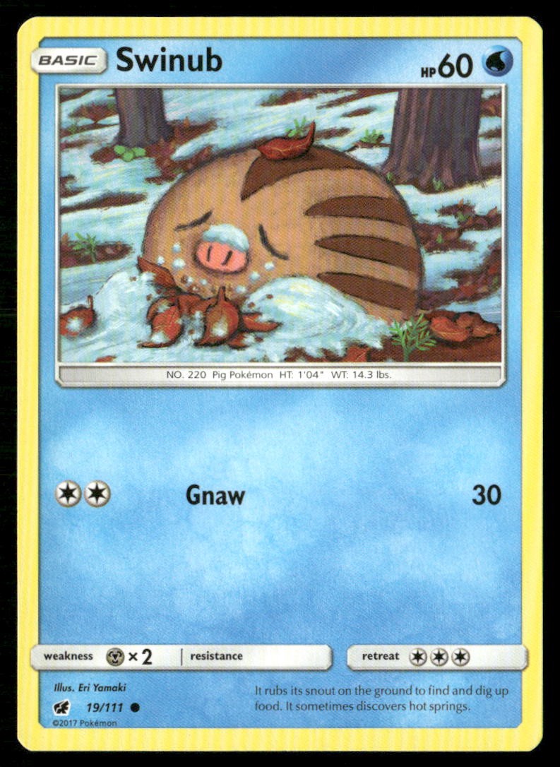 Swinub 19/111 Common Crimson Invasion Pokemon Lightly Played