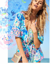 NWT LILLY PULITZER SIZE MEDIUM MADELINE ROMPER DIVE IN MULTI RARE  