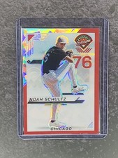 2025 Panini Prospect Edition #171 - Noah Schultz #76 - Red Prizm Chicago