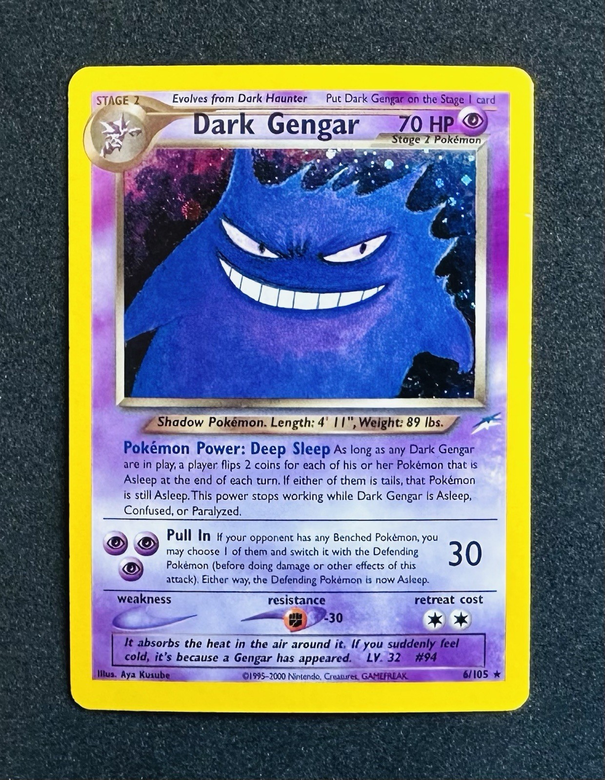 2000 Pokemon Neo Destiny Dark Gengar Holo 6/105 LP Clean Vintage WOTC