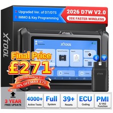 2026 XTOOL D7W V2.0 Car Full System Key Programming OBD2 Scanner Diagnostic Tool