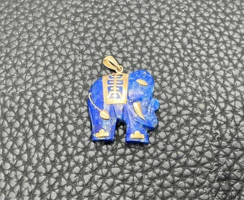 Broche Éléphant Lapis Lazuli Pierre Naturelle - Cadeau Idéal Avec Pochette Organza
