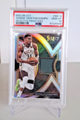Giannis Antetokounmpo 2022 Select Swatches Game-Worn Patch PSA 10 GEM MINT POP 7