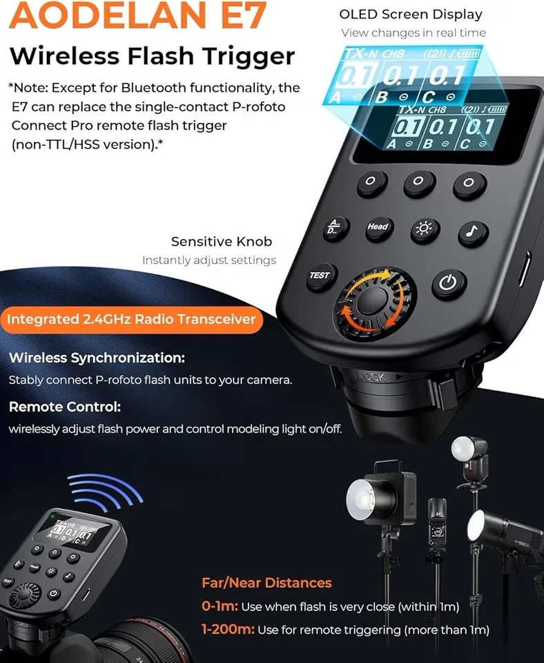 Disparador de flash inalámbrico para Profoto Air 1, Air 2, Canon, Nikon, Sony Foto 2 de 4