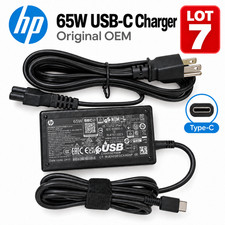 LOT 7 OEM Genuine HP USB-C 65W Laptop Charger AC Adapter L65505-003 L67440-001