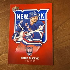 Eddie Olczyk 2025-26 UD New York Rangers Centennial RED Parallel #45