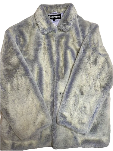Cappotto negozio Supreme 2 toni pelliccia sintetica FW21 lilla taglia L
