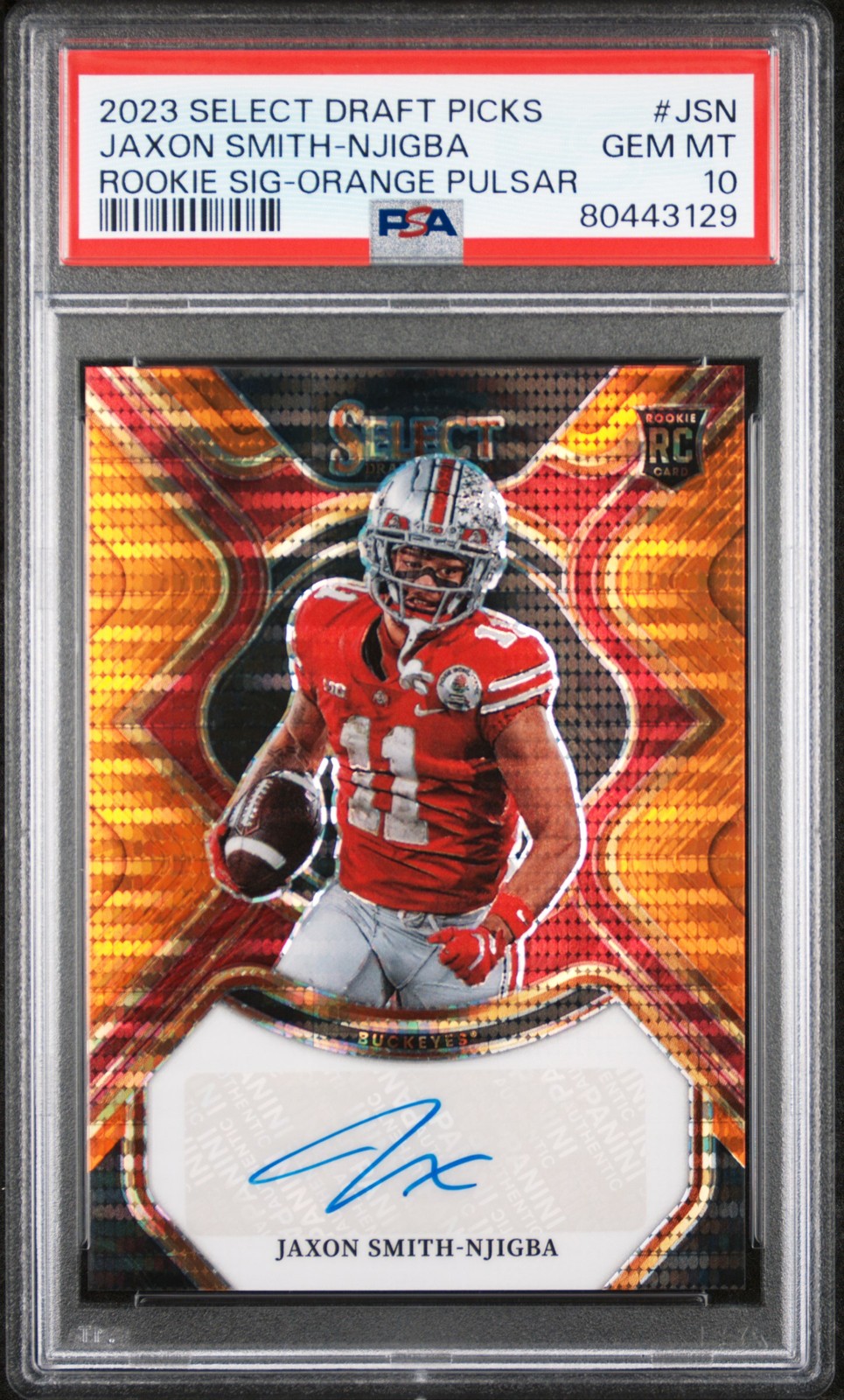 Jaxon Smith-Njigba Panini Select Draft Picks Rookie Signatures #JSN Orange Pulsar