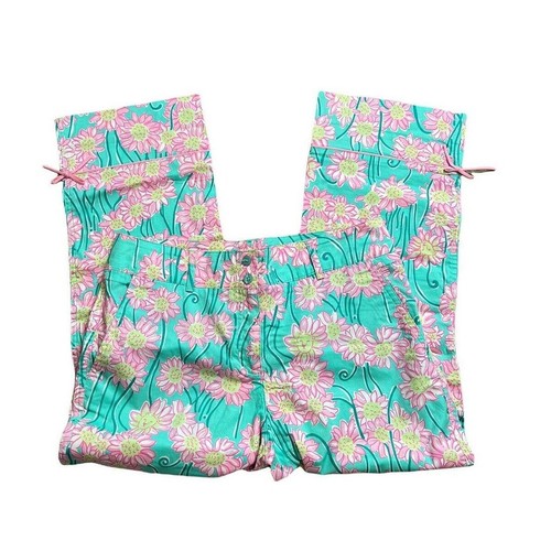 Pantalon Capri Cropped LILLY PULITZER Taille 6 - Motif Perroquets Floraux | Occasion Excellent état
