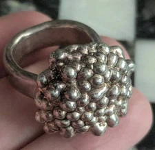 VTG Sterling Silver Modernist Brutalist Freeform Israel Ring Sz 9.5 Art Jewelry