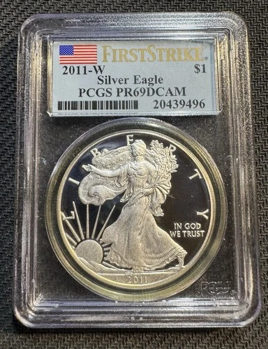 2011-W American Silver Eagle PR 69 DCAM, PCGS First Strike