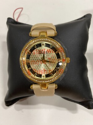 Burgi BUR-104 Diamond Markers Crystal Bezel Rose Gold Cream  display picture 3