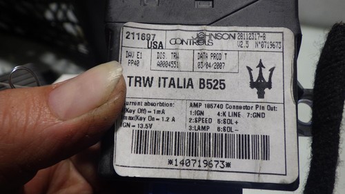 2007 MASERATI QUATTROPORTE M139 P/S Power Steering Control Module 211697 OEM - Picture 3 of 4