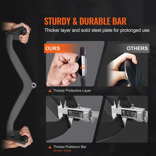 LAT Pulldown Bar Tricep Handle Attachment V-bar Cable Machine for Home Gym - Picture 2 of 12