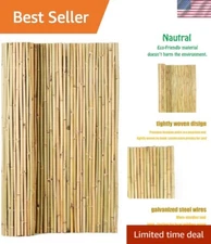 Natural Rolled Bamboo Fence, Eco-Friendly Bamboo Fencing, 0.7 in D x 4 feet H...