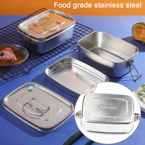 1100/1500ml Double Layer Stainless Steel Lunch Box Square Sealed Large Capacity - Picture 10 of 13