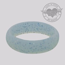 AQUA SHIMMER - TOUGH LOVE Silicone Wedding Ring - FAST/FREE SHIP
