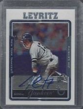 JIM LEYRITZ 2005 TOPPS CHROME RARE YANKEES ON CARD SP AUTO