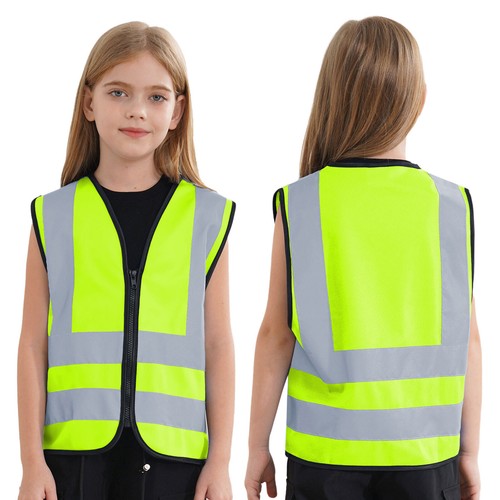Kid Girls High Visibility Safety Vests School Play Public Acitivity Working Vest - Picture 4 of 70