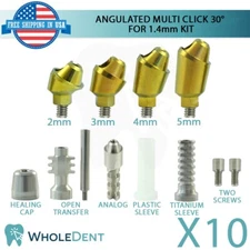 10x Angulated Multi Unit 30° 1.4mm Abutment Attachment Kit Internal Hex 2.42mm