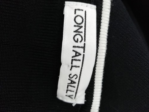 Long Tall Sally 12 Black White Trim Stretchy Hook Fasten Cardigan Top Jacket - Picture 7 of 9