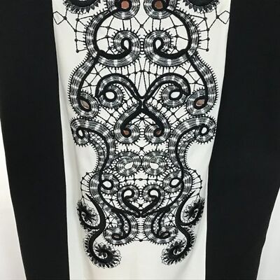 Womens Size 6 Karen Millen Black White Embroidered Illusion Wiggle Pencil  Dress | eBay