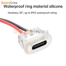 2Pin USB Type-C Input Type Charging Socket Female Connector Waterproof Socket