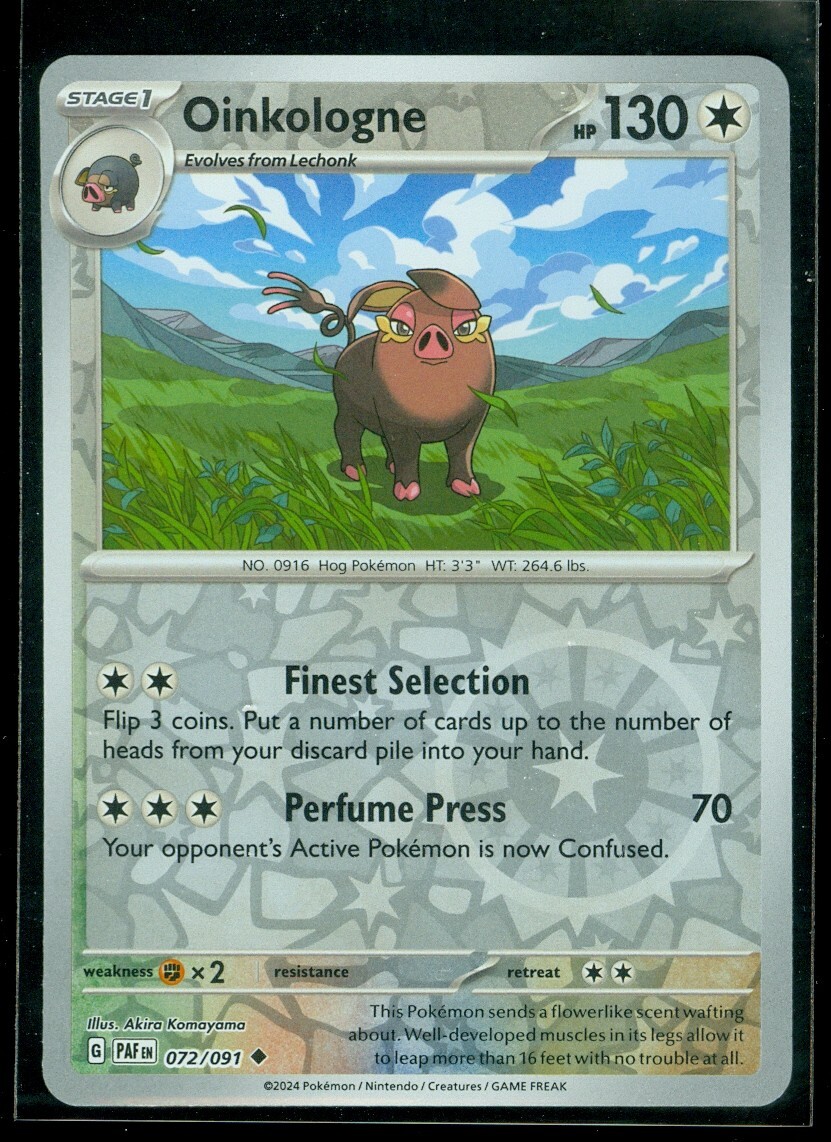 Pokemon OINKOLOGNE 072/091 - Paldean Fates - Rev Holo - - MINT