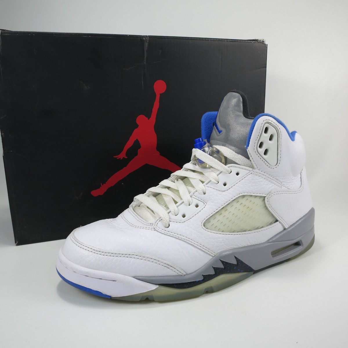 Air Jordan 5 Retro Size 8 Stealth 2.0- 2021 White/Hyper Royal 