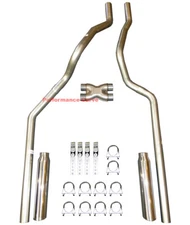 01-06 Chevrolet GMC Truck 6.0L / 8.1L Mandrel Bent Dual Exhaust w/ X Pipe