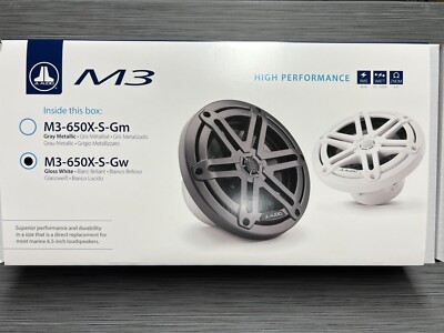 JL Audio M3-650X-S-Gw 6.5'' 2-Way Marine Coaxial Speakers - White Sport Grilles