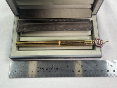 #ad #ad Parker Premier Fountain Pen Athenes Gold Plated amp; Lacquer Black F Pt NOS In Box $274.99