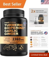 Natural 2360mg Turmeric Ginger Capsules with Bioperine - 120 Count for Wellness