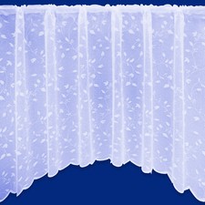 Jardiniere Arched Net Curtain Collection In White With Slot Top Heading 