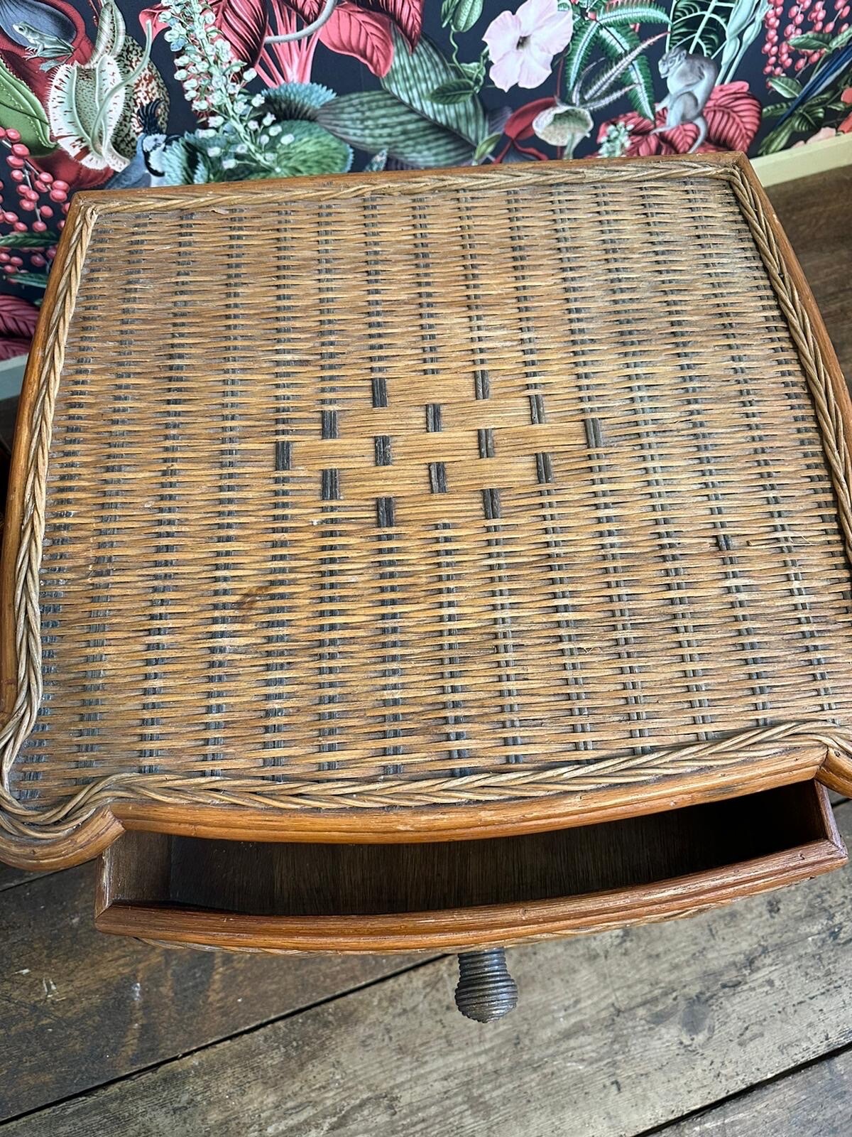 Mid Century Rattan Bed Side Tables eBay