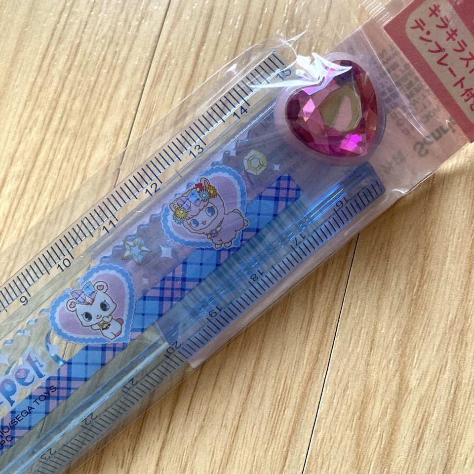 Sanrio Hello Kitty Retro Jewelpet Sparkling Stones And Ruler With
