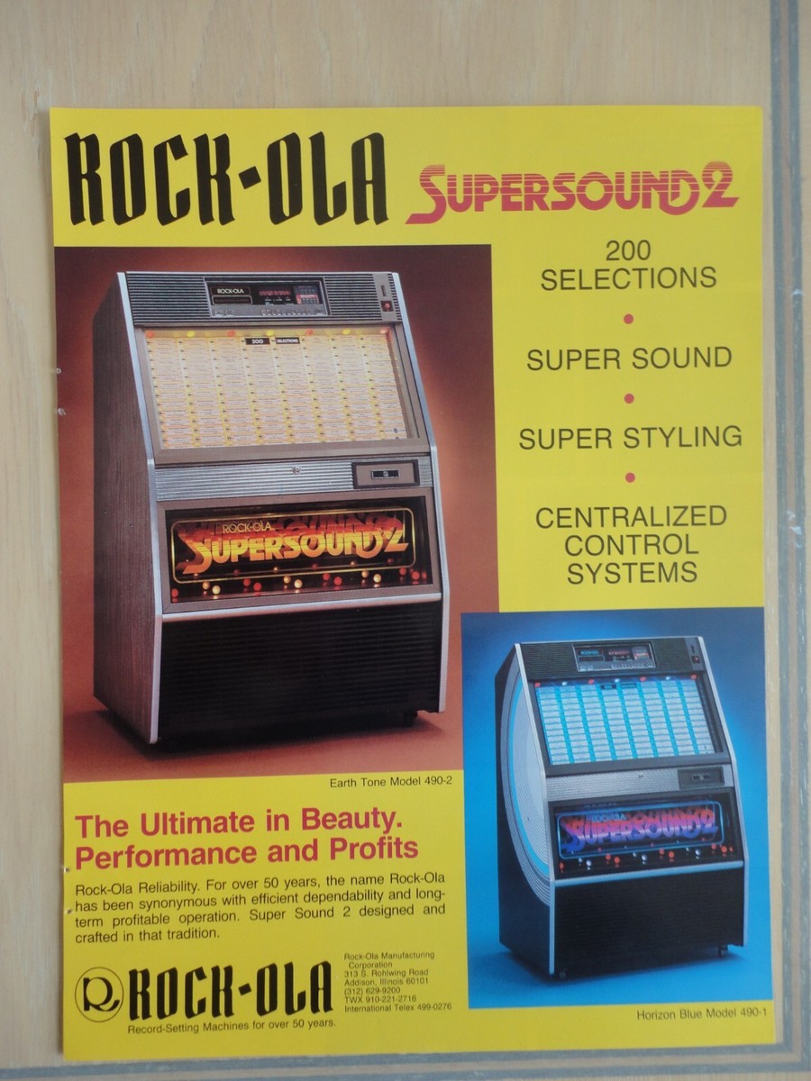 Rock-Ola SuperSound 2 490 Jukebox Flyer Original Magazine